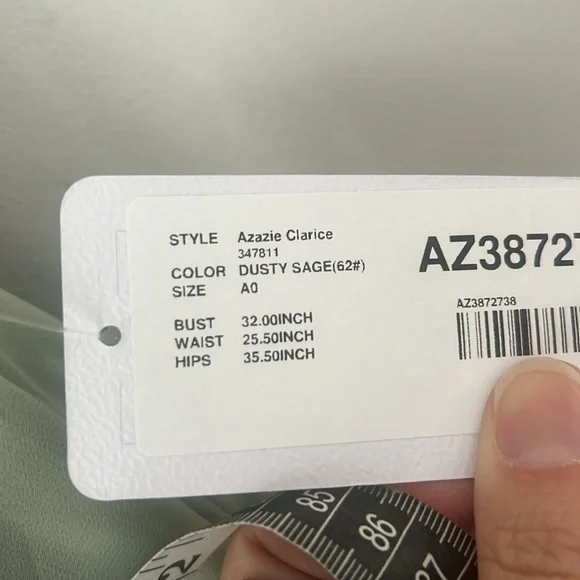 AZAZIE CLARICE A-Line Halter Chiffon Floor-Length Dress Agave Sz A0 NWT ◼️ - Picture 11 of 13